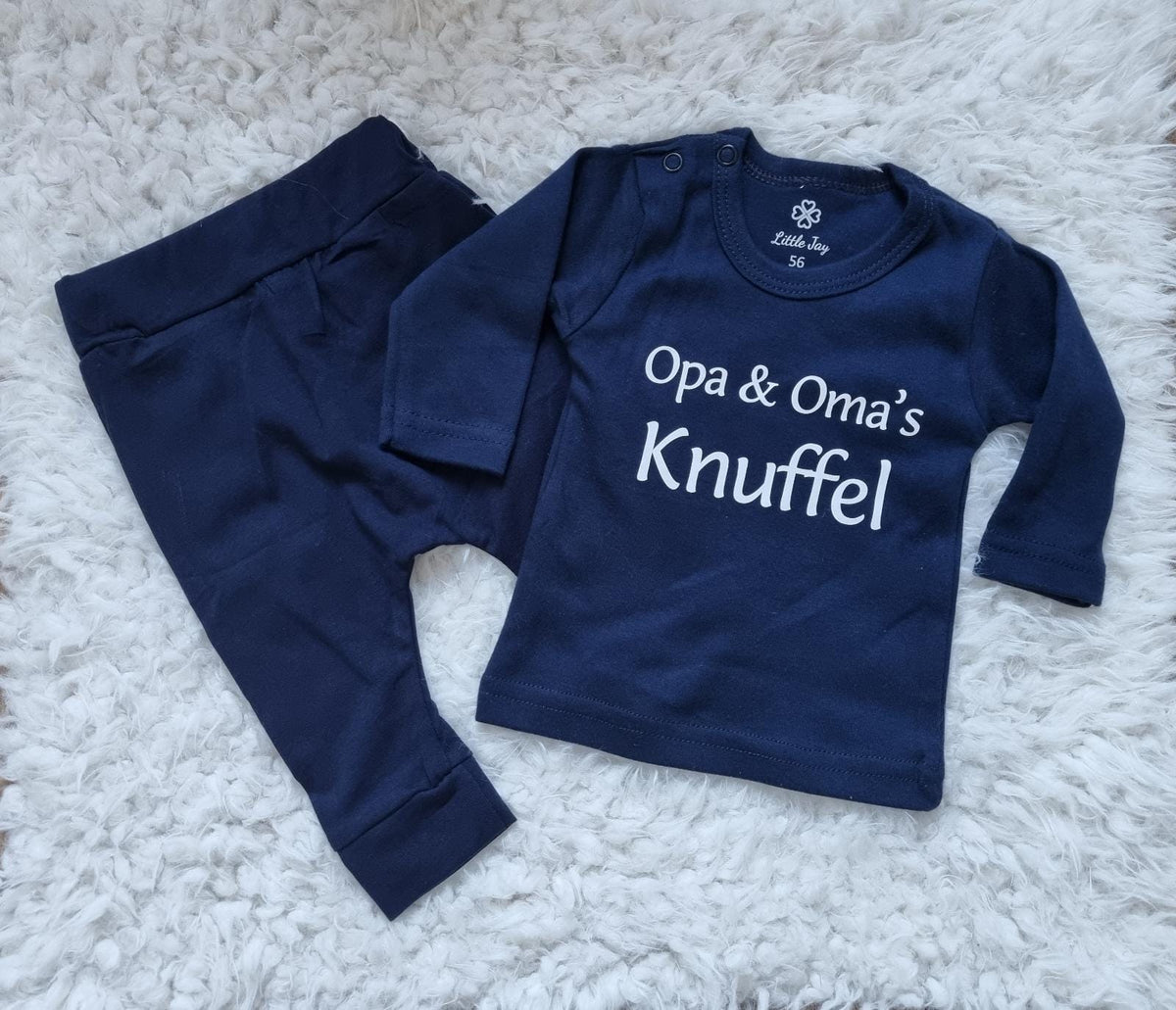 Little Jay Opa en Oma's knuffel – Navy – T-shirt lange mouw — detailfoto 2