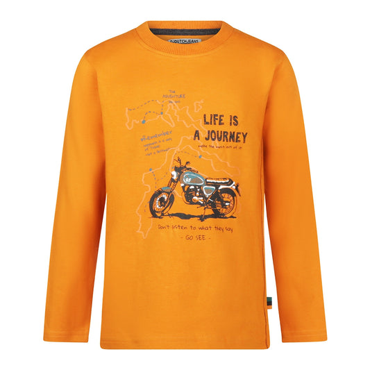 DJ Dutchjeans Jongens Longsleeve Life is a journey - Oranje — detailfoto 2