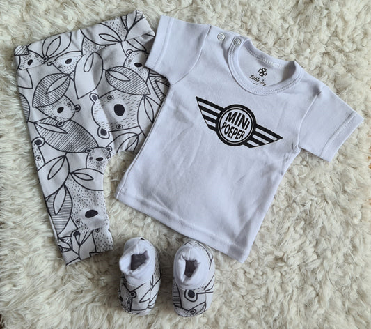 Little Jay mini poeper - Wit - T-shirt korte mouw