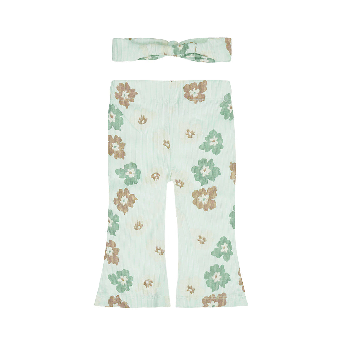 Dirkje bloemen kleding set - flared broek en haarbandje