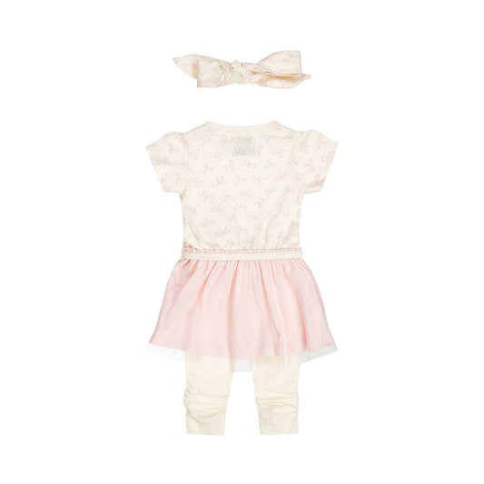 Dirkje strikjes baby set - jurkje, legging en haarbandje
