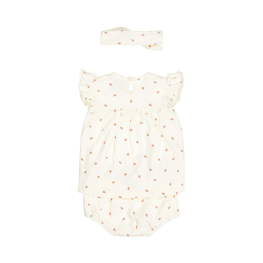 Dirkje lady bug baby set - jurkje, broekje en haarbandje
