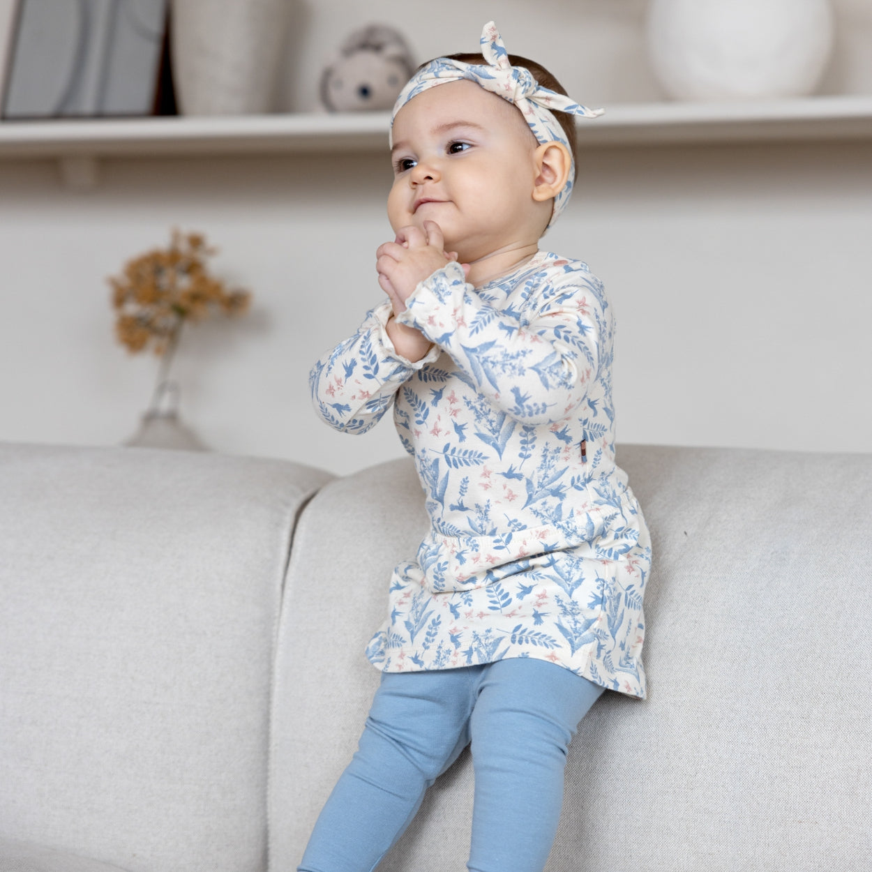 Dirkje birds baby set - jurk, legging en haarband