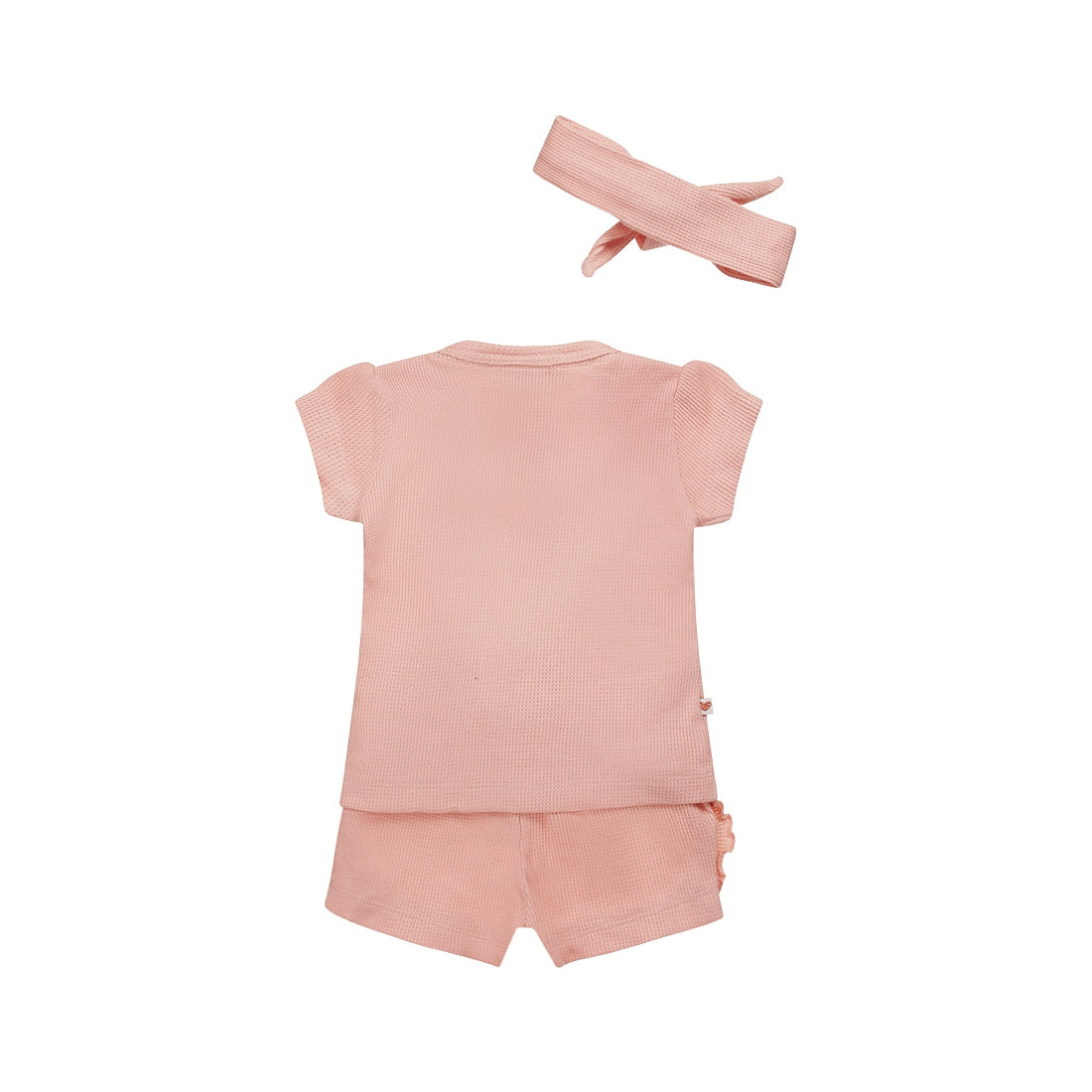 Dirkje pink Smile baby set 1 - korte broek, t-shirt en haarbandje