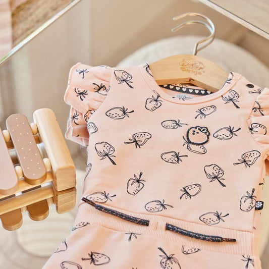 Dirkje aardbeien baby set - jurk en legging