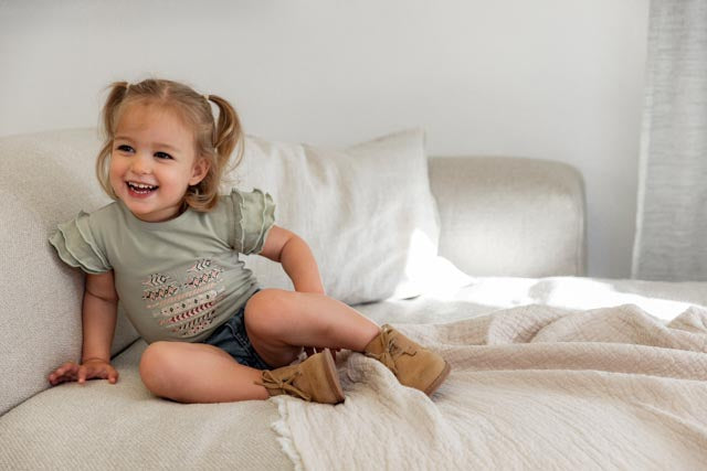 Dirkje dusty green cherry t-shirt