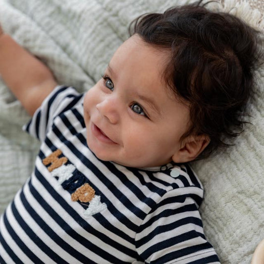 Dirkje navy happy baby set - t-shirt en korte broek