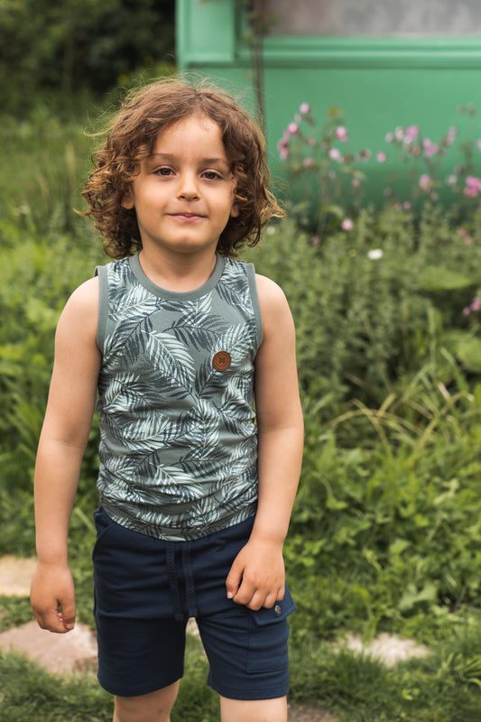 dirkje dusty green leaves tanktop 2-pack