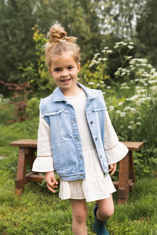 Koko Noko meisjes spijkerjas mouwloos