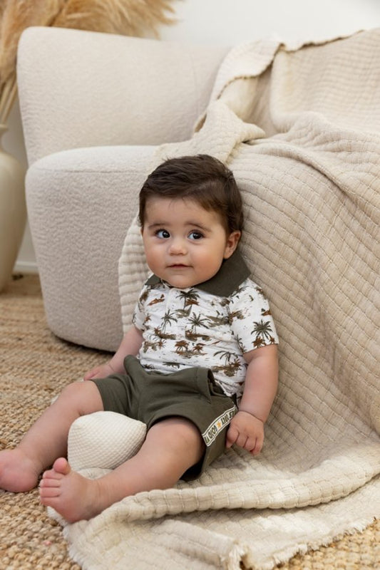 Dirkje palmbomen baby set – polo t-shirt en broekje