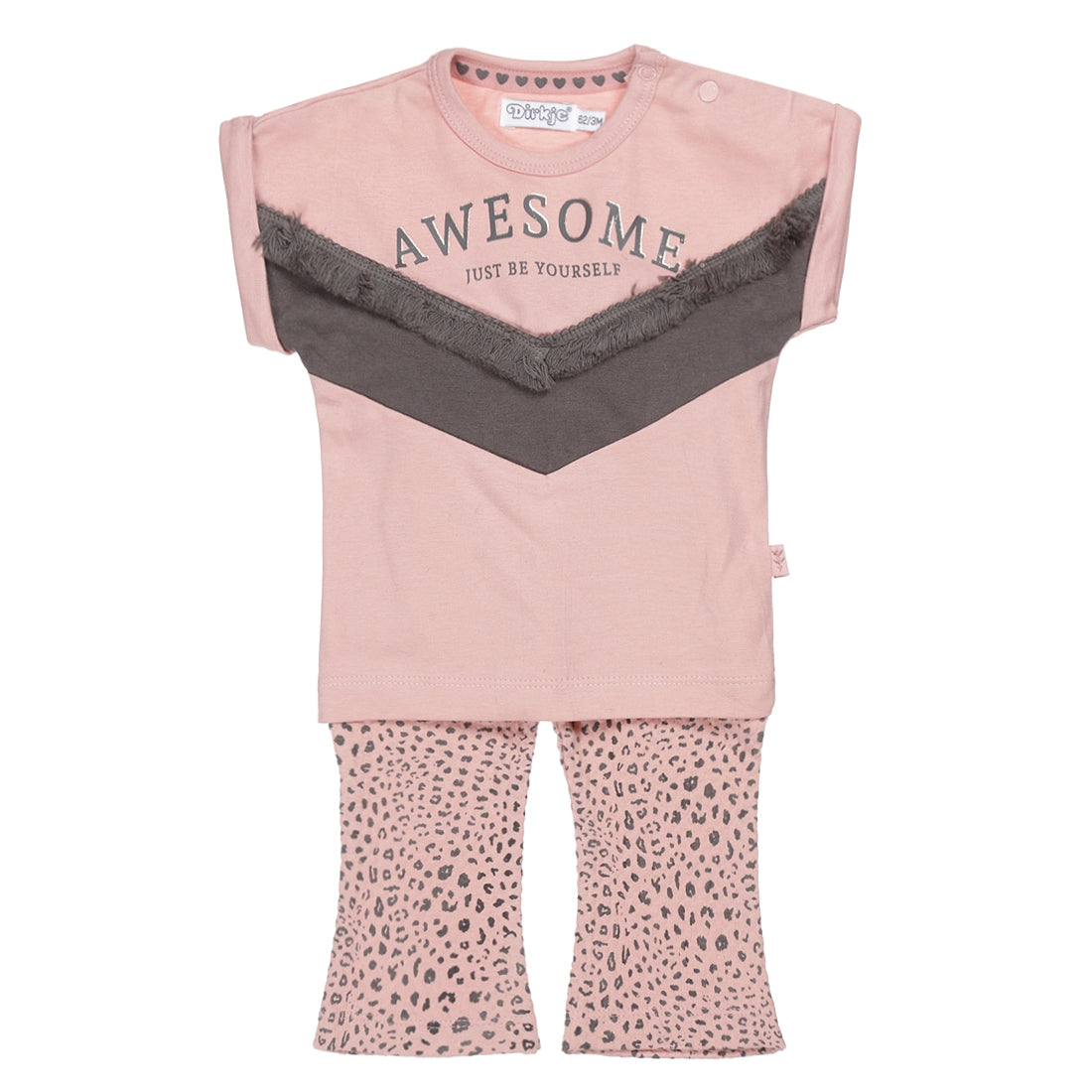 Dirkje awesome baby set – old pink t-shirt met broekje