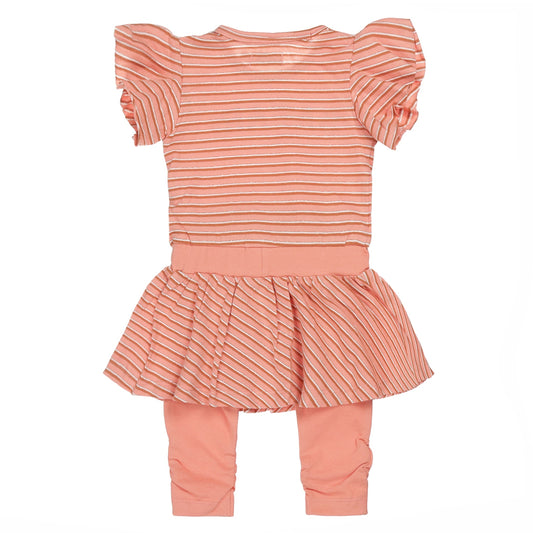 Dirkje safari baby set – jurk met zalmroze legging