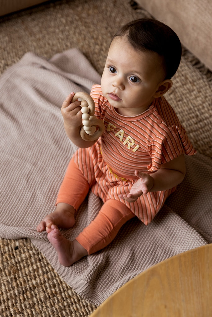 Dirkje safari baby set – jurk met zalmroze legging