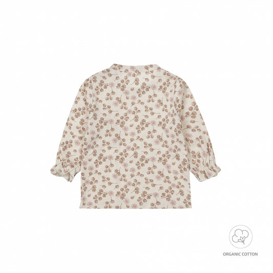 Dirkje off white bloemetjes baby shirt