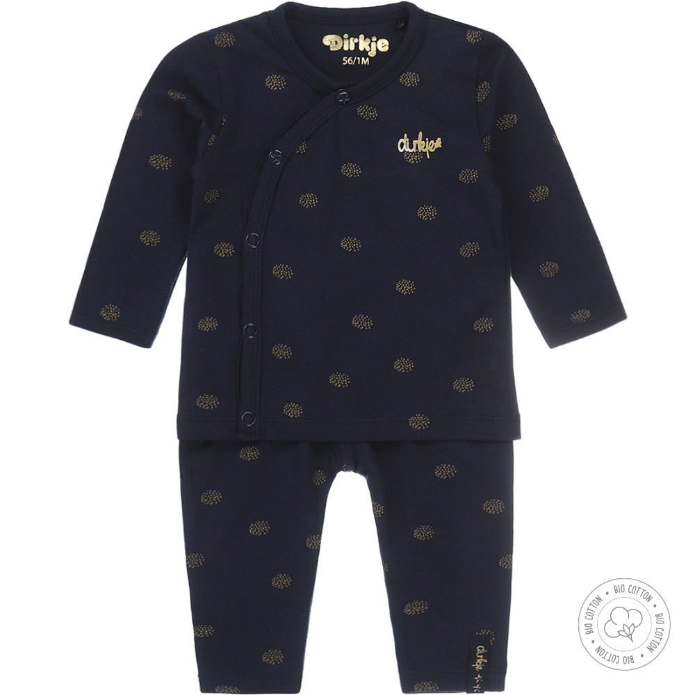 Dirkje gouden stippen baby set - broek en vestje