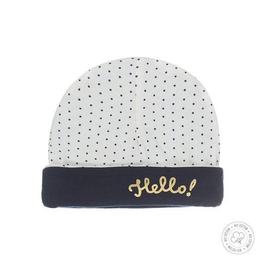 Dirkje off white en navy mutsje