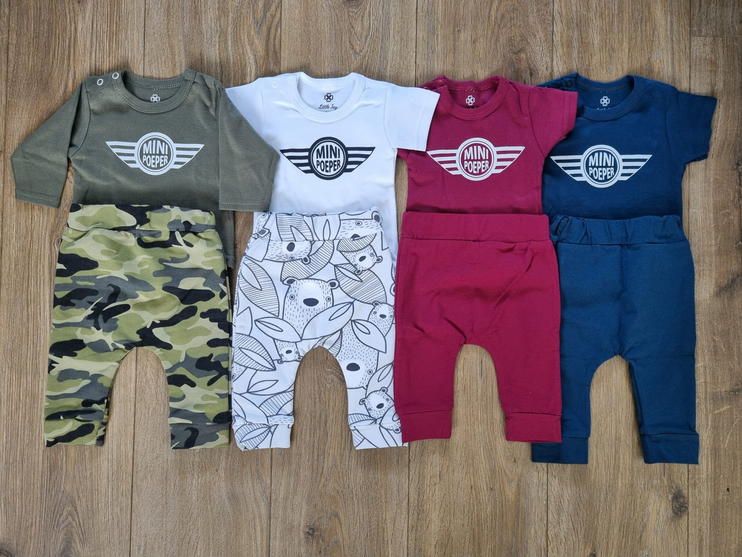 Little Jay mini poeper - Leger groen - T-shirt lange mouw