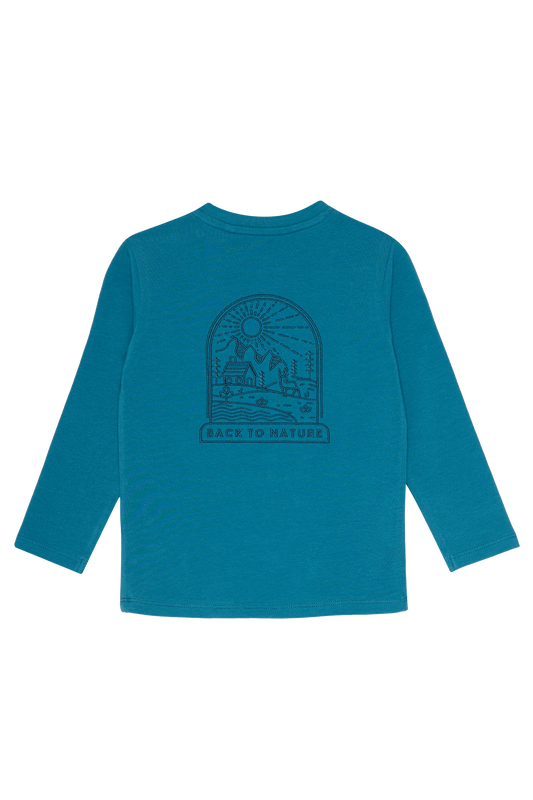 4President Jongens Longsleeve Boris - Petrolblauw — detailfoto 2