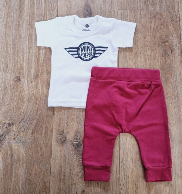 Little Jay mini poeper - Wit - T-shirt korte mouw