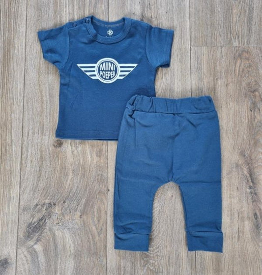 Little Jay mini poeper - Petrol - T-shirt korte mouw