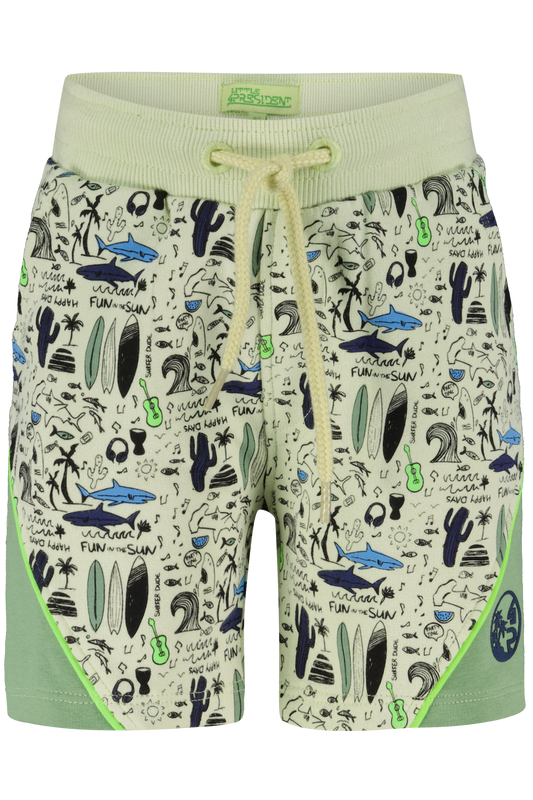 4President Jongens Short - Surf green AOP