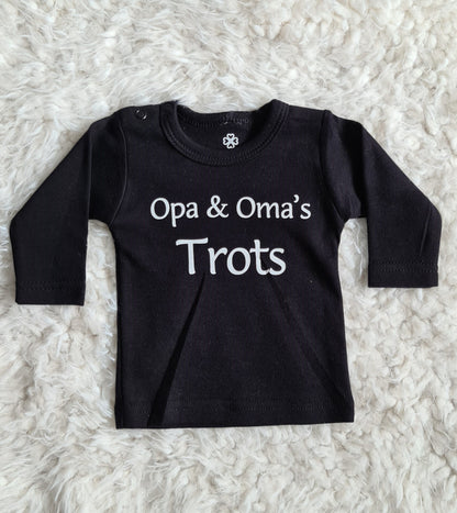 Little Jay opa & oma's trots - Zwart - T-shirt lange mouw