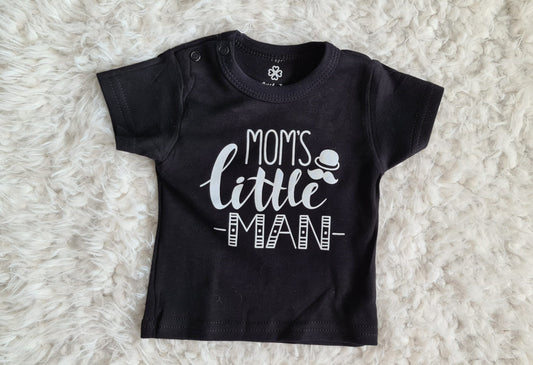 Little Jay mom's little man - zwart - t-shirt korte mouw