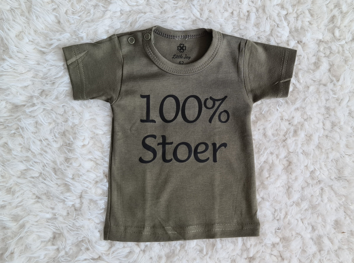 Little Jay 100% stoer - Leger groen - T-shirt korte mouw