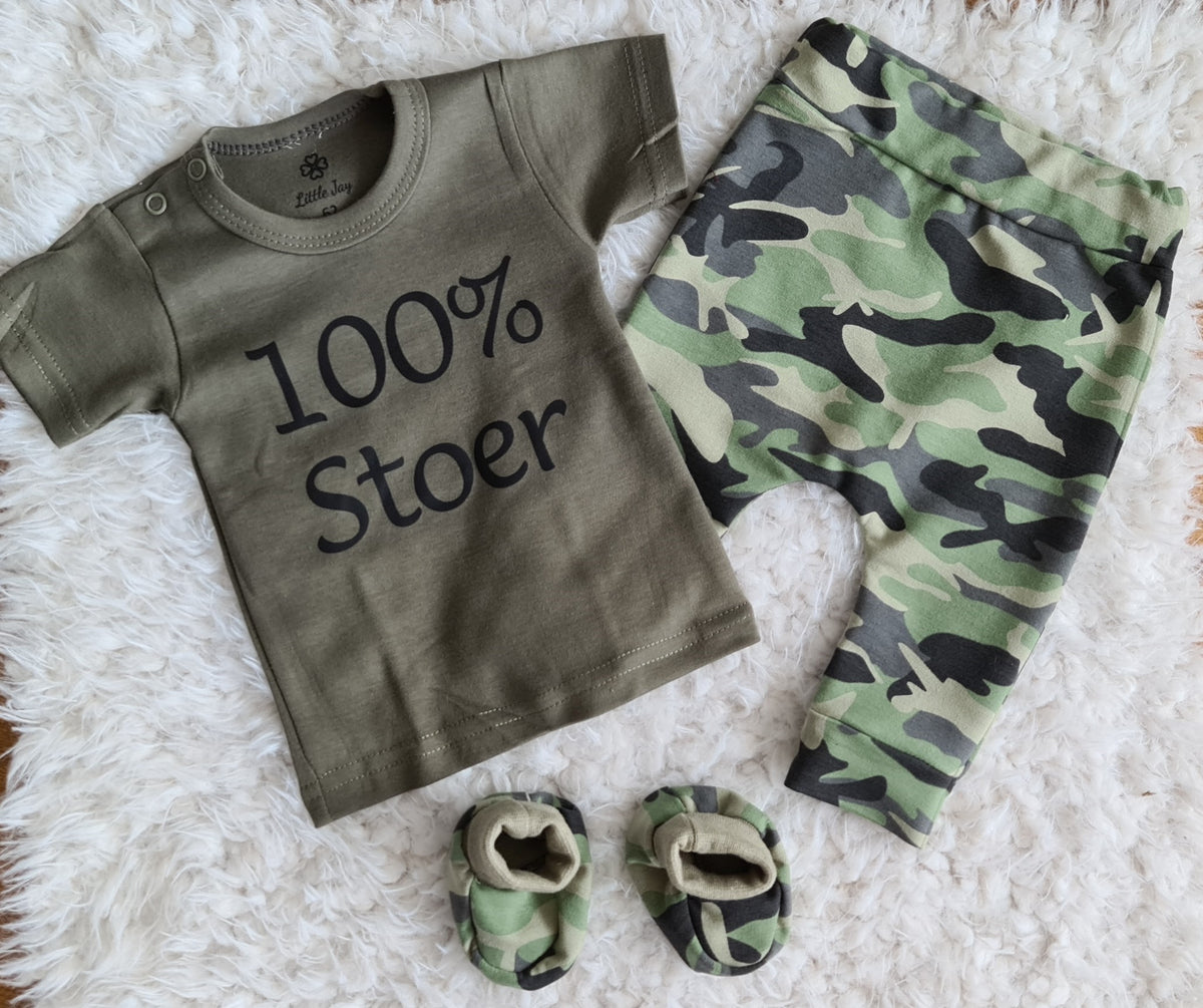 Little Jay 100% stoer - Leger groen - T-shirt korte mouw — detailfoto 3