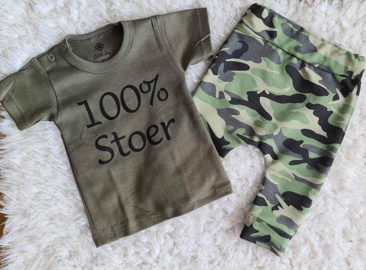 Little Jay broek camo - Legerprint groen - Broekje — detailfoto 3