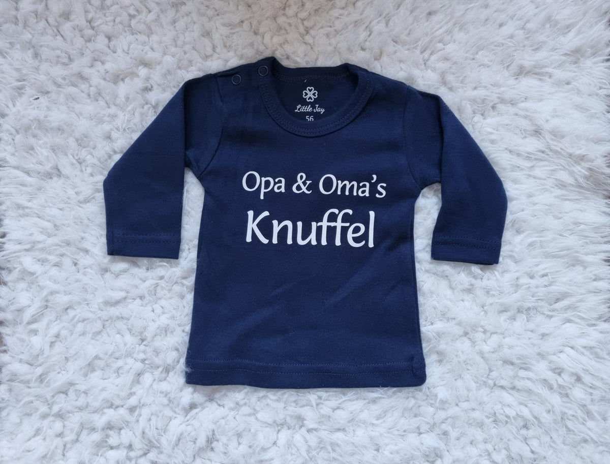 Little Jay Opa en Oma's knuffel – Navy – T-shirt lange mouw