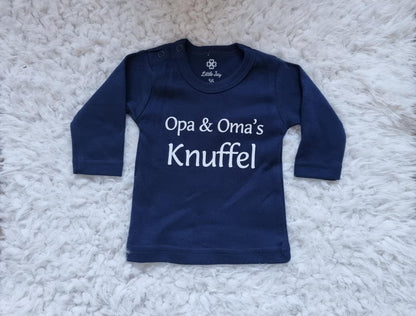 Little Jay Opa en Oma's knuffel – Navy – T-shirt lange mouw