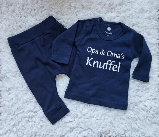 Little Jay Opa en Oma's knuffel – Navy – T-shirt lange mouw — detailfoto 2
