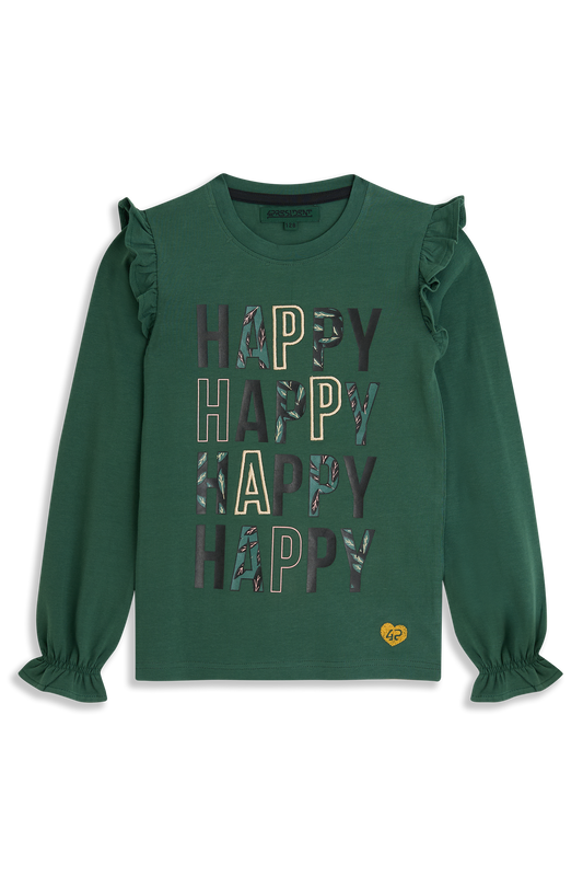 4President t-shirt lange mouw meisjes Green