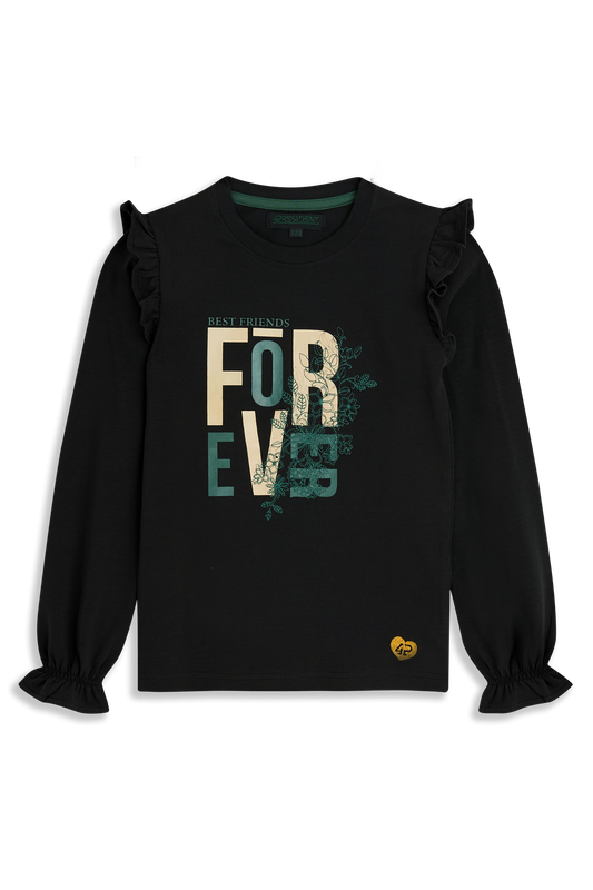 4President t-shirt lange mouw meisjes Green — detailfoto 2
