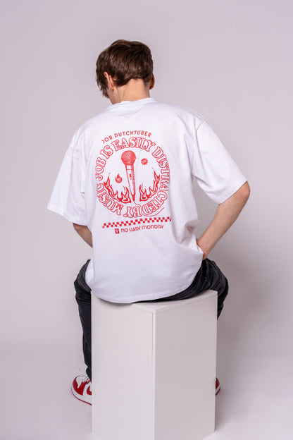 No Way Monday Bright White Loose Fit T-shirt