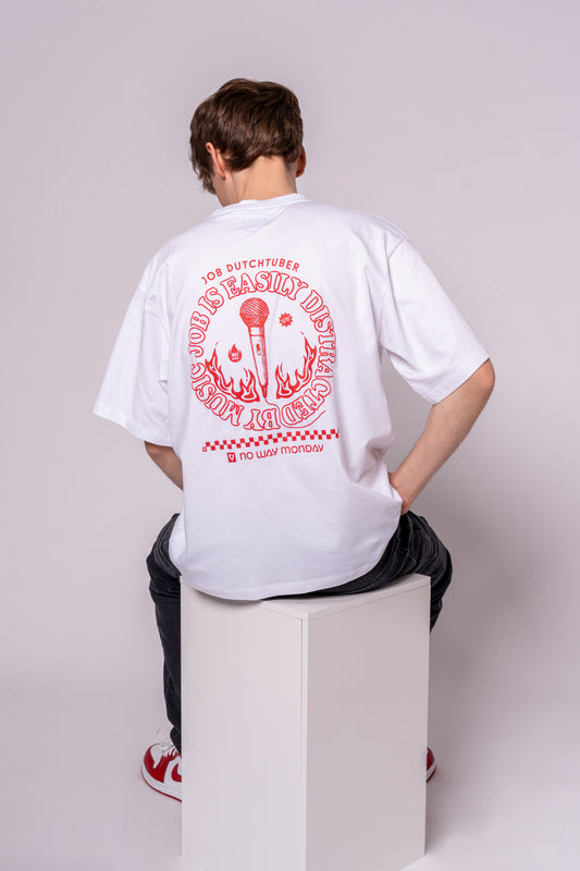 No Way Monday Bright White Loose Fit T-shirt