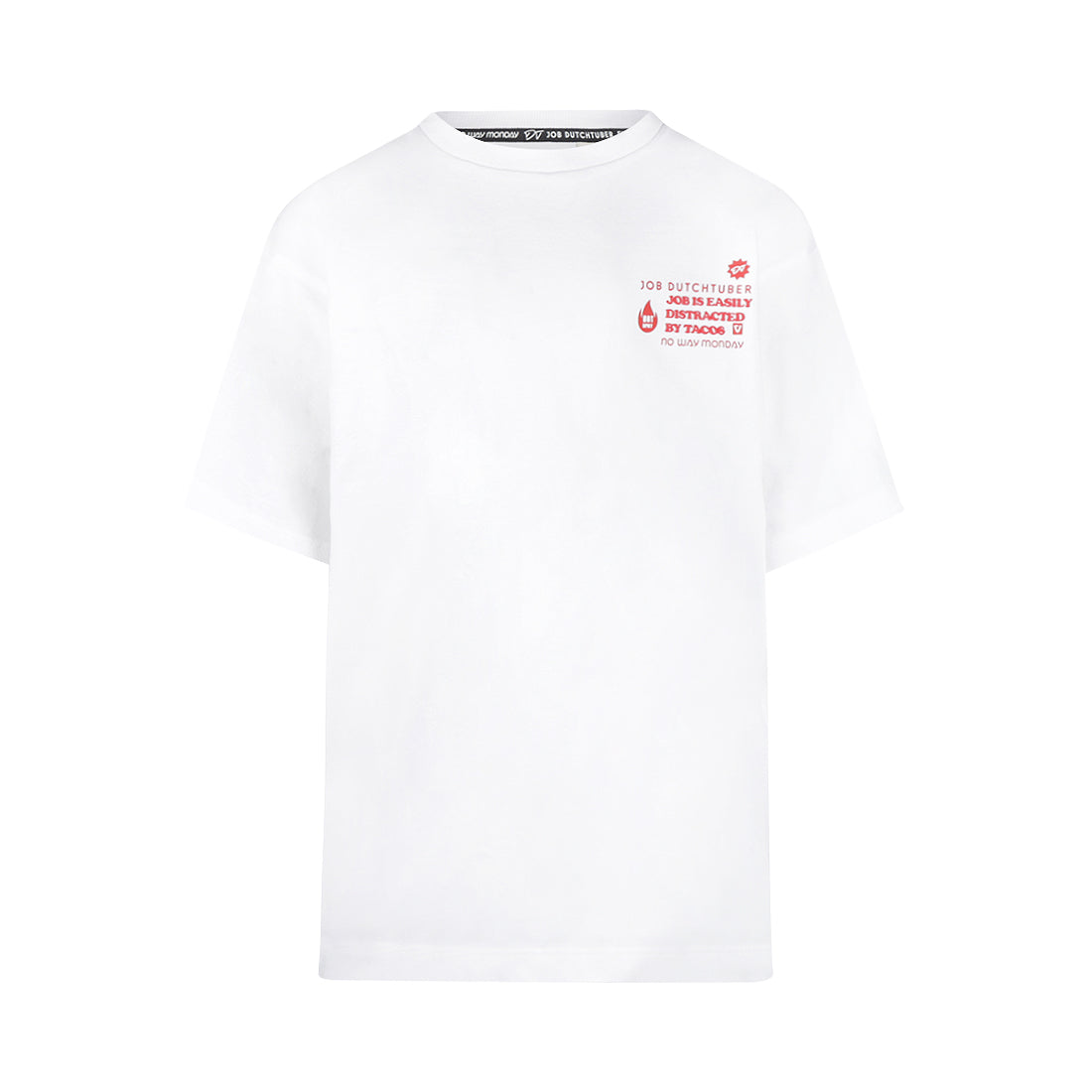 No Way Monday Bright White Loose Fit T-shirt — detailfoto 3