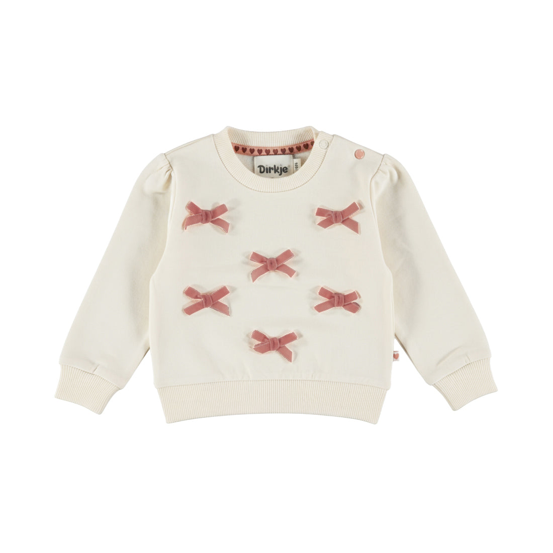 Dirkje Meisjes Strikjes Trui - Antique white