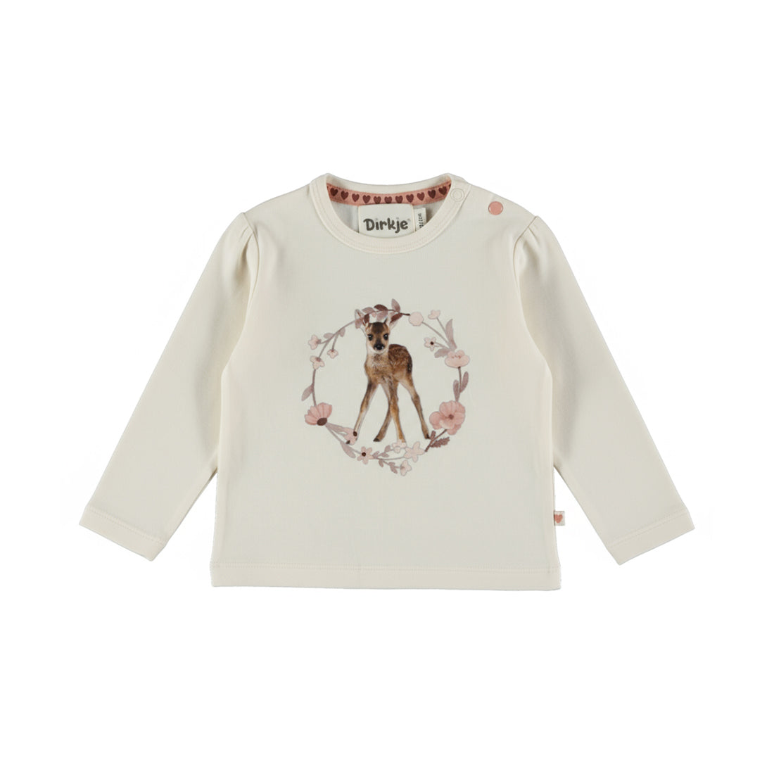 Dirkje Meisjes Hertje Longsleeve - Antique white