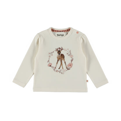 Dirkje Meisjes Hertje Longsleeve - Antique white