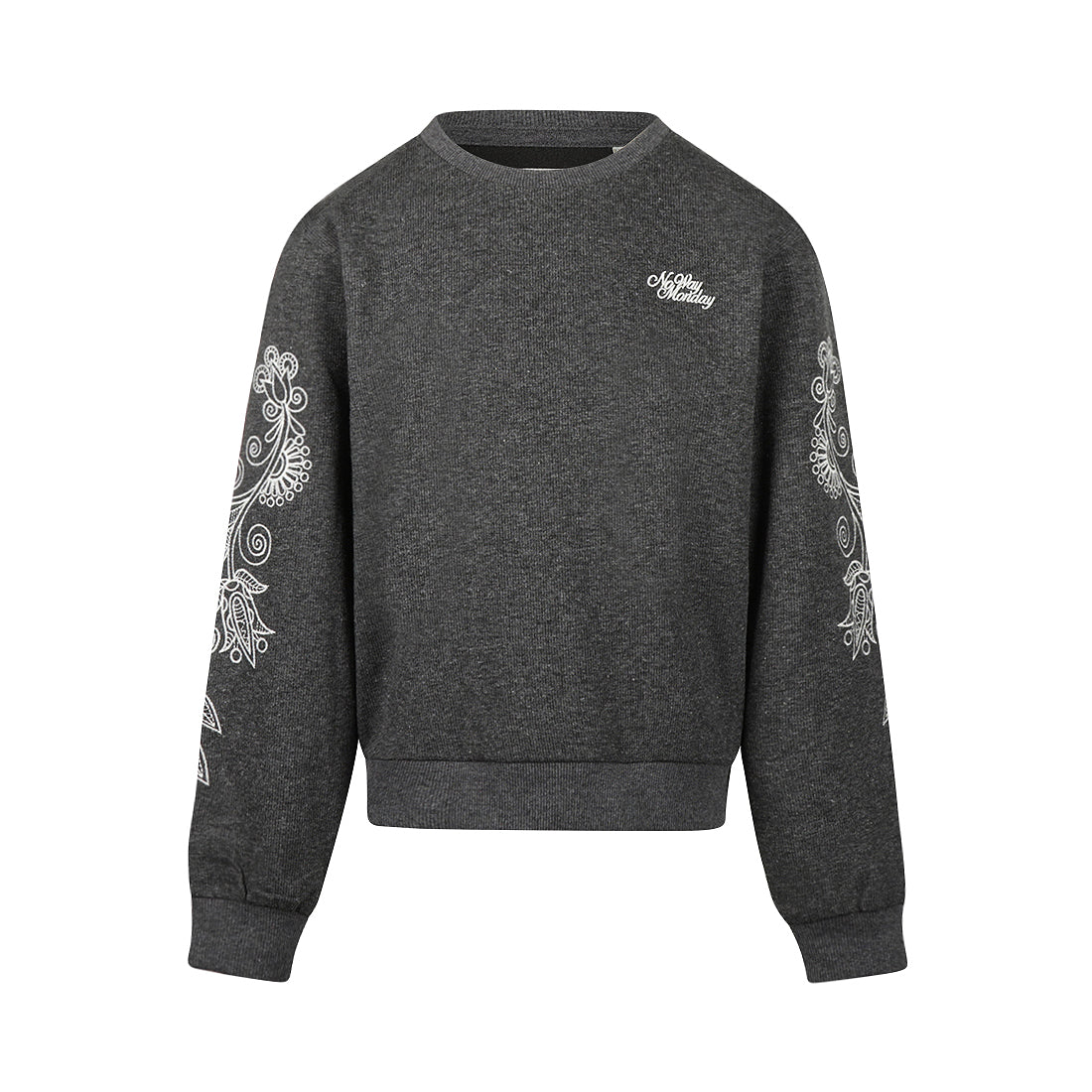No Way Monday Meisjes Trui - Dark grey melee