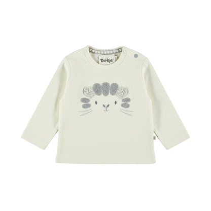 Dirkje Meisjes Schaapje Longsleeve - Antique white