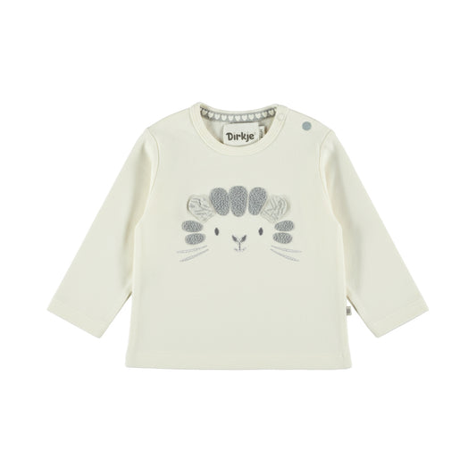 Dirkje Meisjes Schaapje Longsleeve - Antique white