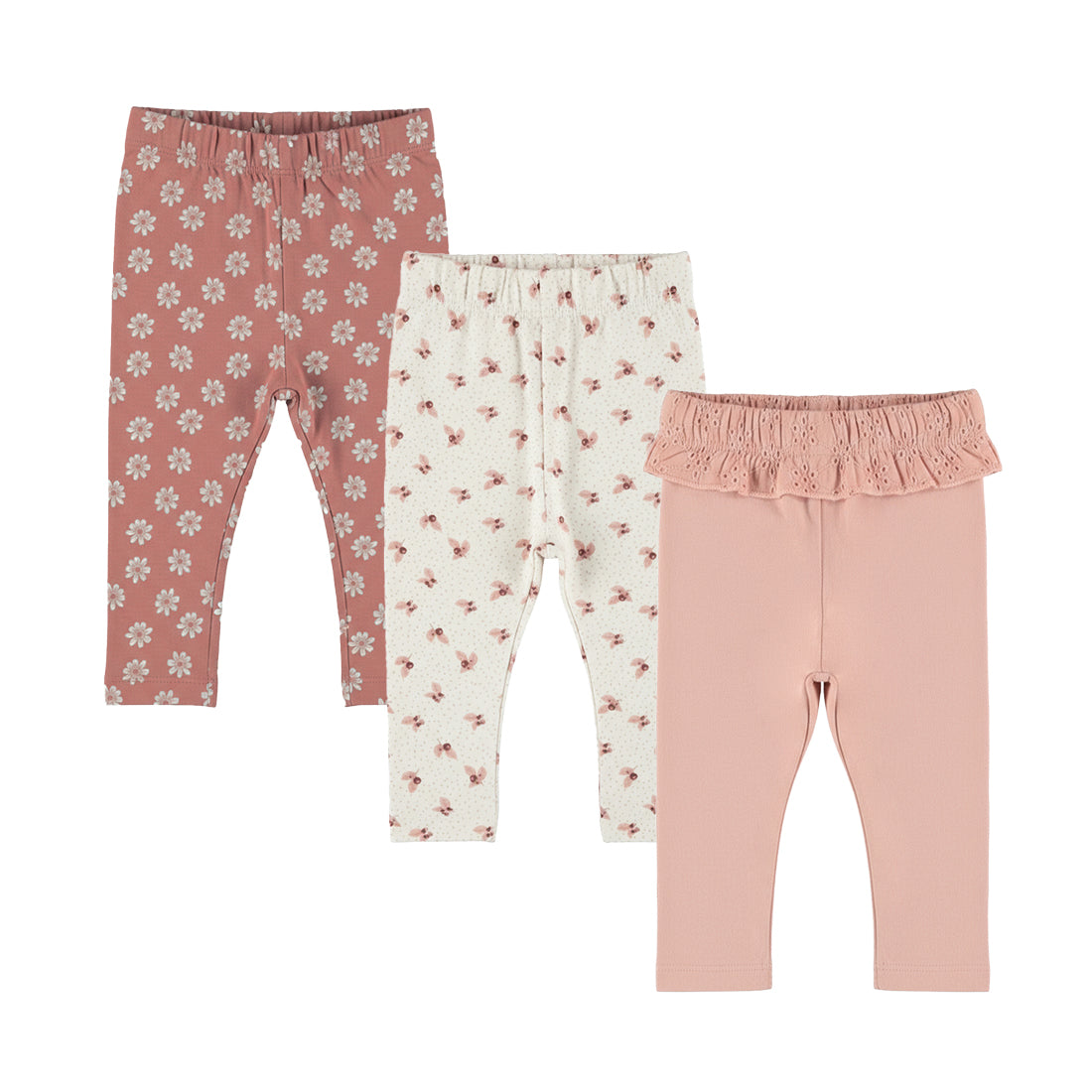 Dirkje Meisjes Legging 3-pack - Misty rose
