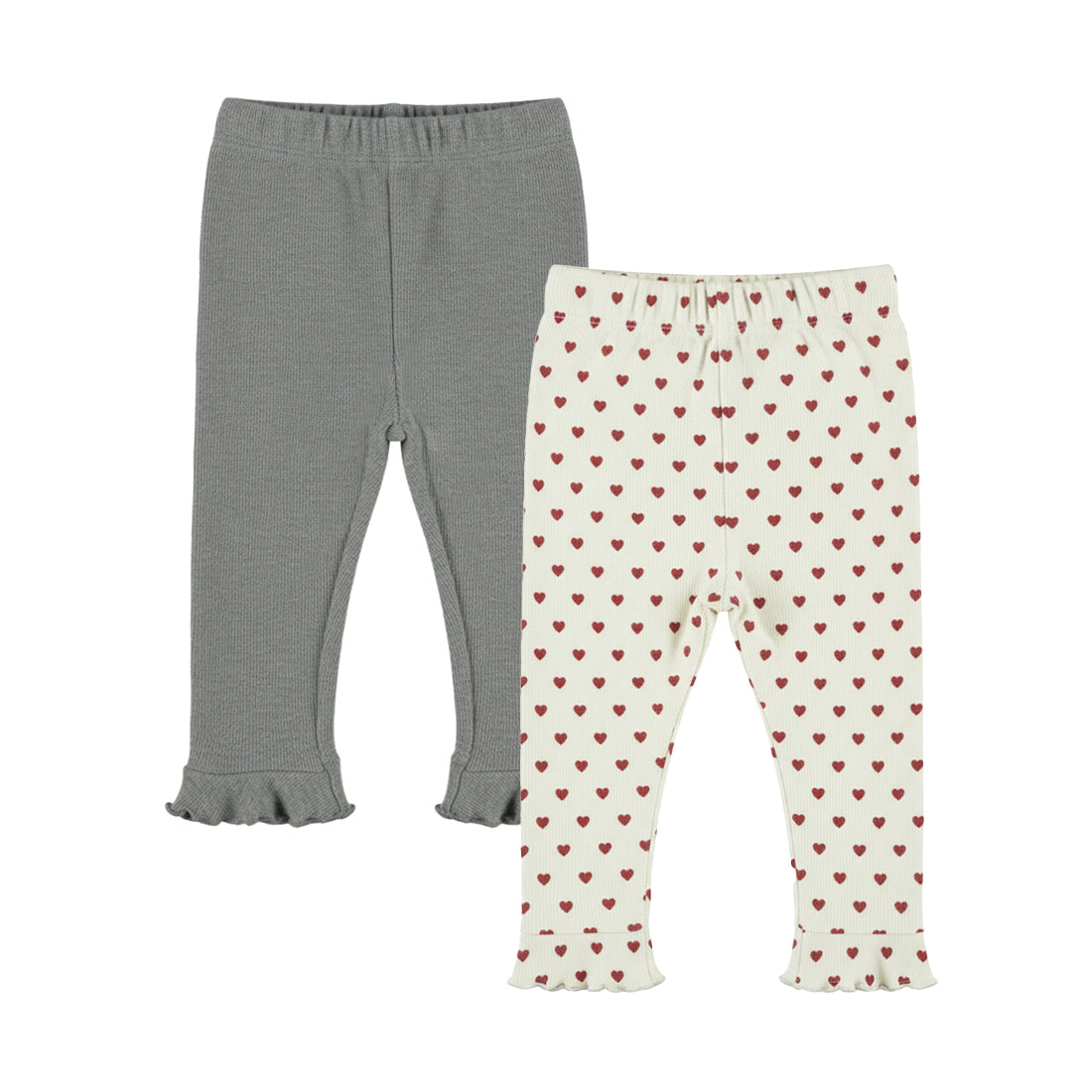 Dirkje Meisjes Legging 2-pack - Mid gray melee