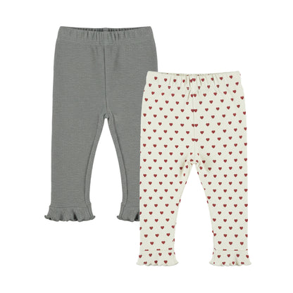 Dirkje Meisjes Legging 2-pack - Mid gray melee