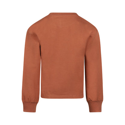 Koko Noko Meisjes Loose Fit Trui - Cedar wood — detailfoto 2