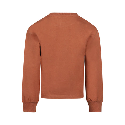 Koko Noko Meisjes Loose Fit Trui - Cedar wood — detailfoto 2