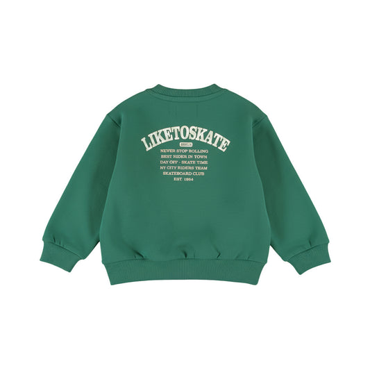 Dirkje Jongens Loose Fit Trui - Green — detailfoto 2
